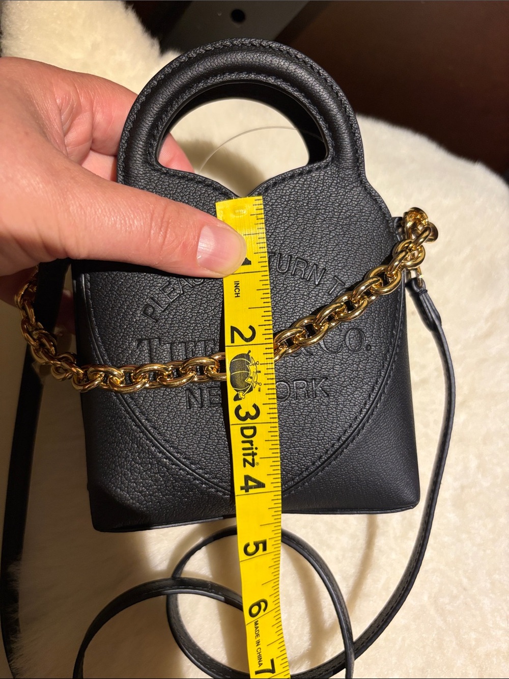 Tiffani and Co black leather mini bag removable strap - cutest designer bag- New - Picture 11 of 16